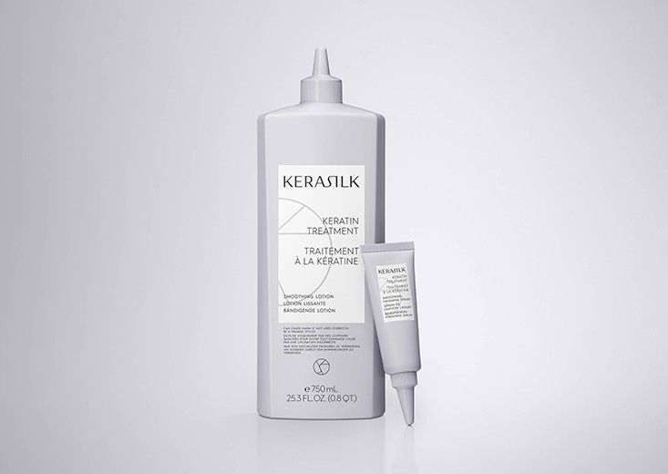 Kerasilk Keratin Treatment bottle and finishing serum, product photo