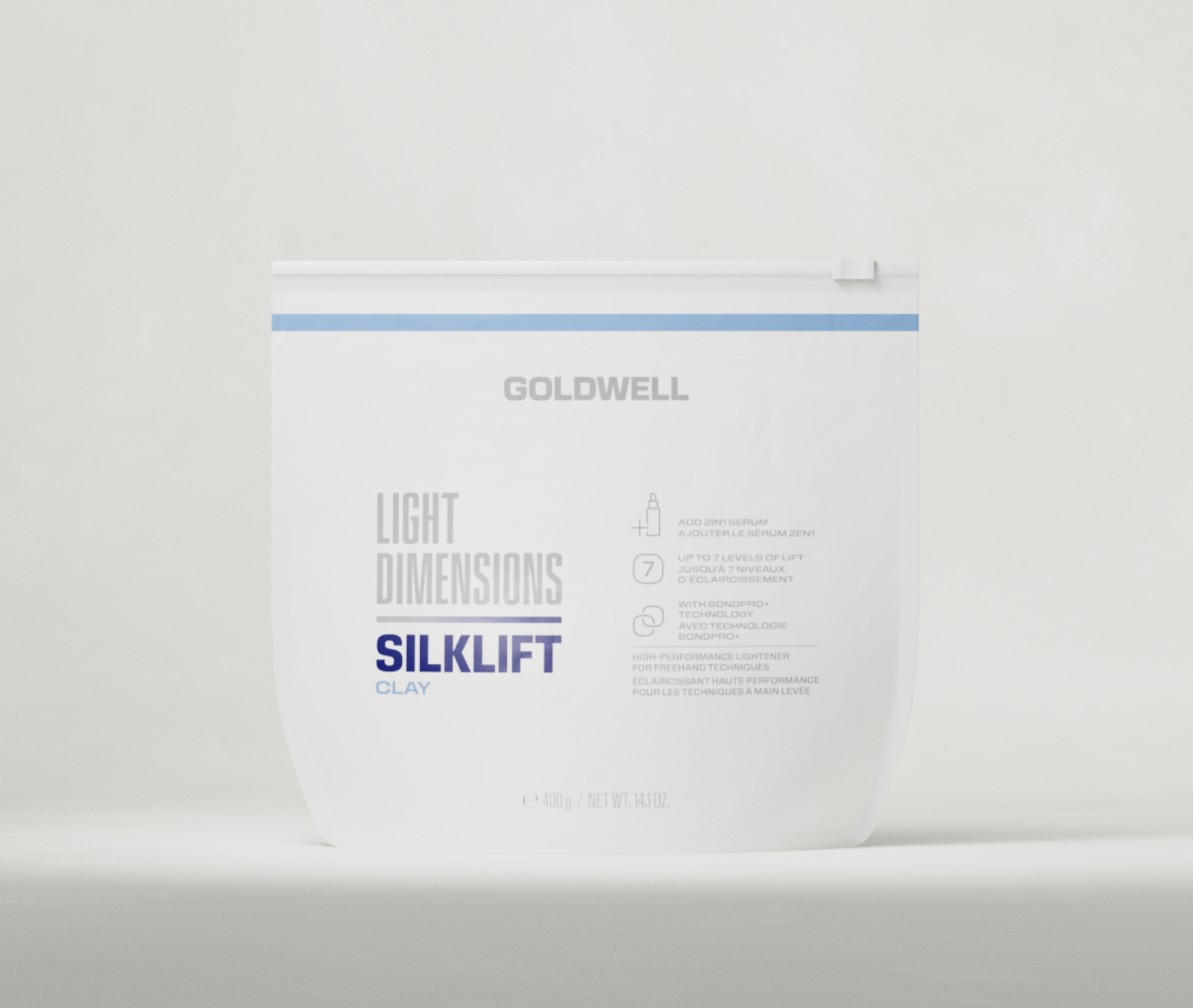 Goldwell LightDimensions SilkLift Clay lightener pouch, product photo