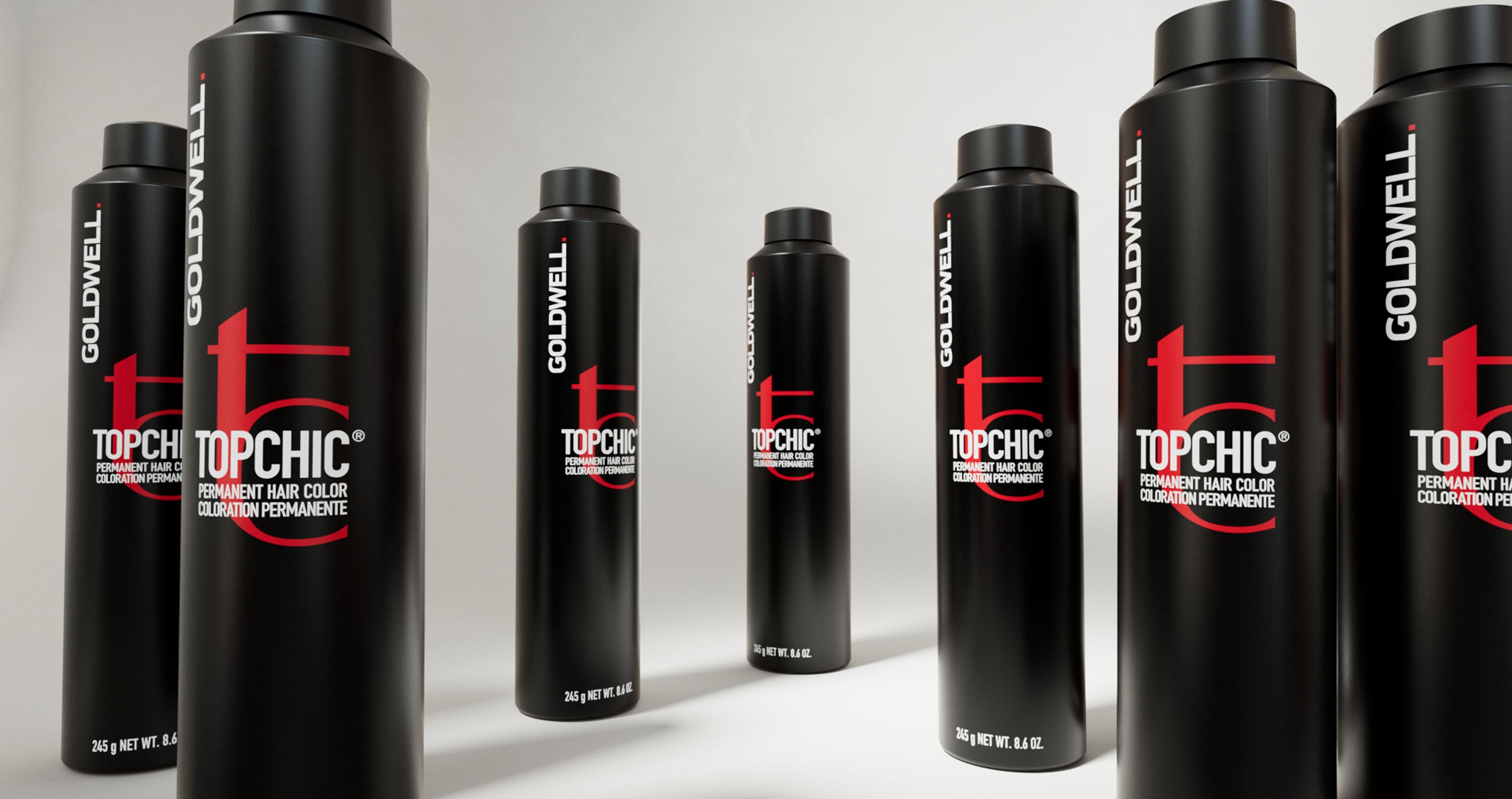 Goldwell Topchic permanent hair color cans, product photo